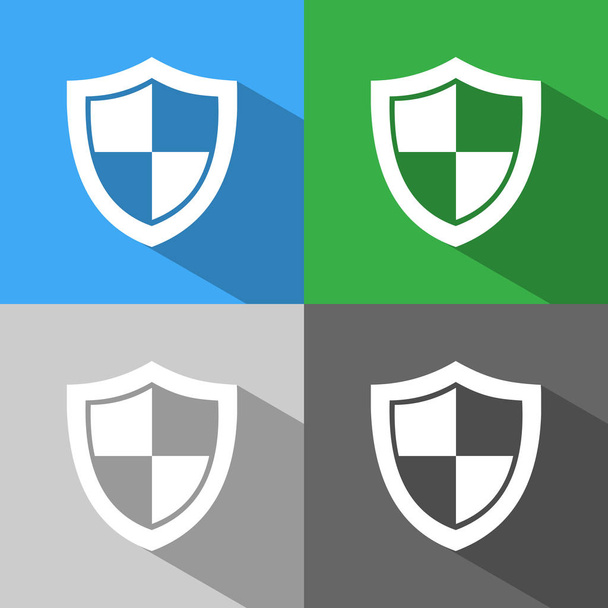 Icono de escudo de alta seguridad con sombra
  - Vector, imagen