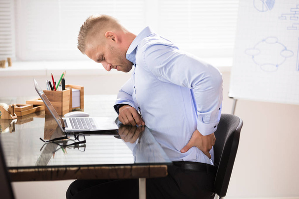 Businessman Having Back Pain - Foto, Imagen