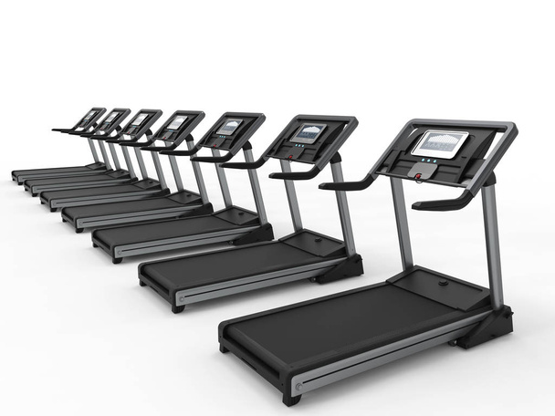 treadmills or running machines in a row - Photo, Image