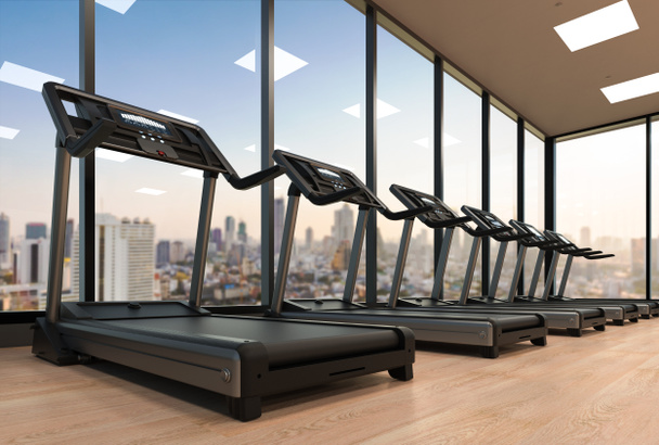 treadmills in fitness gym - Фото, изображение