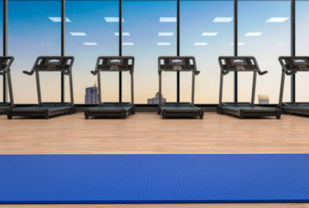 yoga mat in gym - Photo, Image