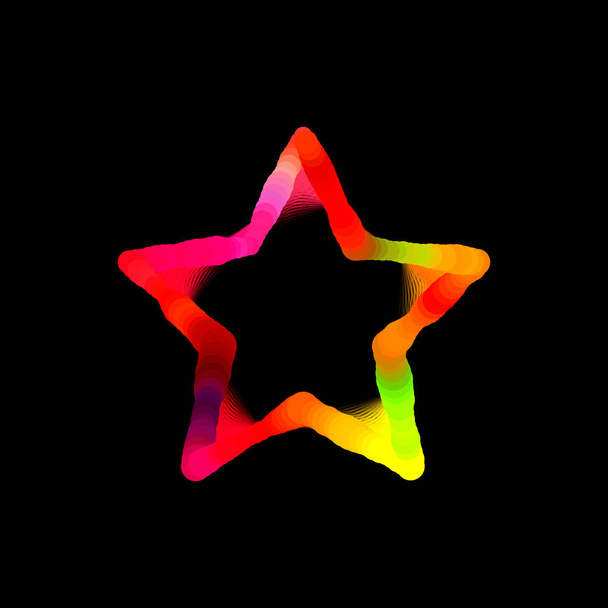 Abstract star of circles and lines. Vector colorful illustration - Vektor, Bild