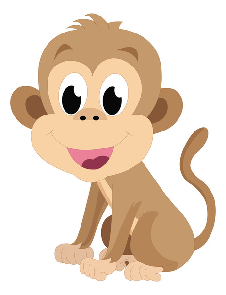Baby monkey, illustration - Vector, Image