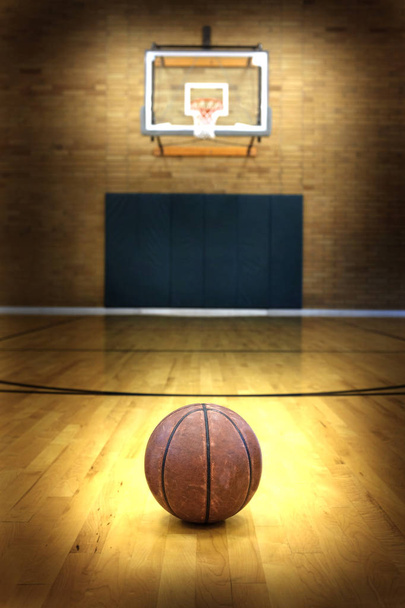 Basketball on Ball Court for Competition and Sports - Фото, изображение