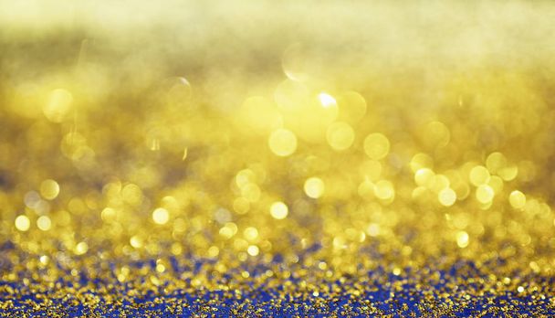 Gold and blue Luxury bokeh background - Foto, Imagen