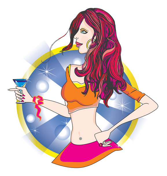 Partygirl, Illustration - Vektor, Bild