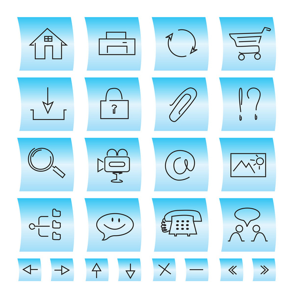 Iconos y botones del sitio web, ilustración
 - Vector, Imagen