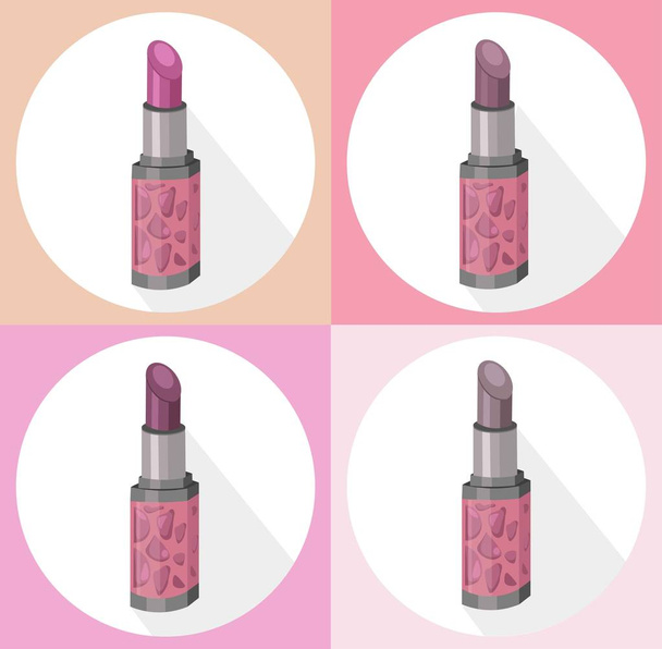 Lipstick colorful set collection icons template vector - Wektor, obraz