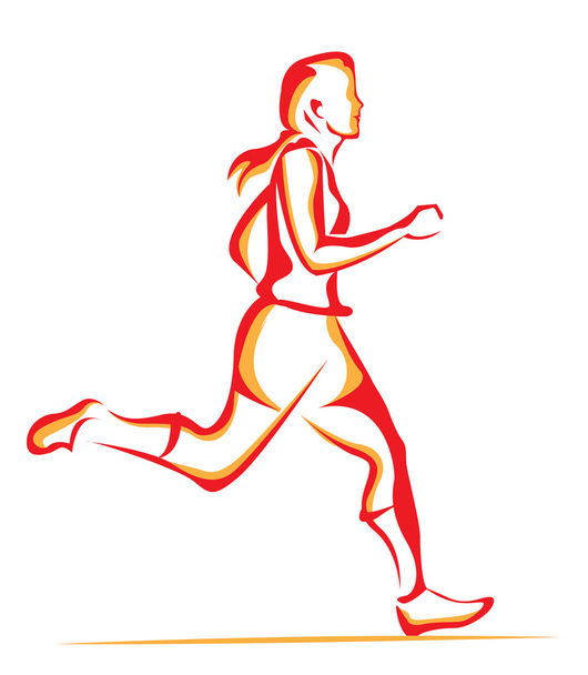 Mujer corriendo, ilustración
 - Vector, Imagen
