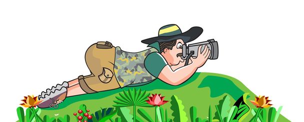 Safari chasseur, illustration
 - Vecteur, image
