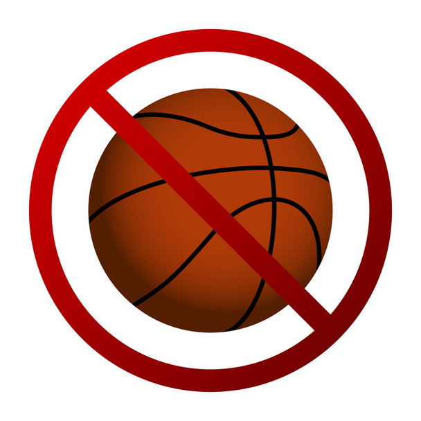 Basketball-Verbotsschild isoliert - Foto, Bild