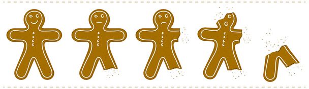 Gingerbread Man Being Eaten - Vector, Image