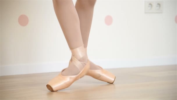 Young Ballerina Dancer In Class Room, Slow Motion Effect - Video