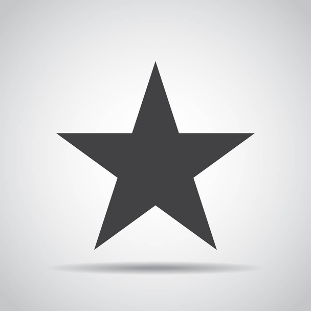 Star icon with shadow on a gray background. Vector illustration - Vector, Image