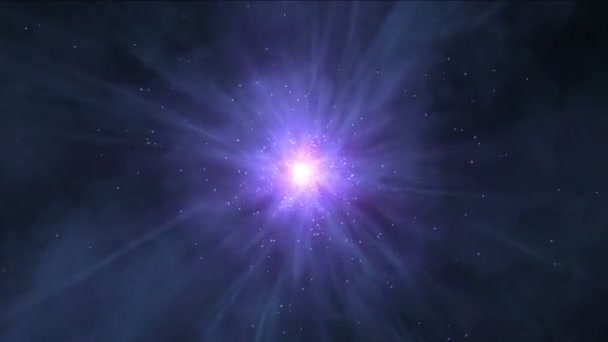 4 k νεφέλωμα αστέρια ακτίνες λέιζερ σύμπαν σήραγγες χώρο της ενέργειας, ακτινοβολία ατομικής φωτιάς. - Πλάνα, βίντεο