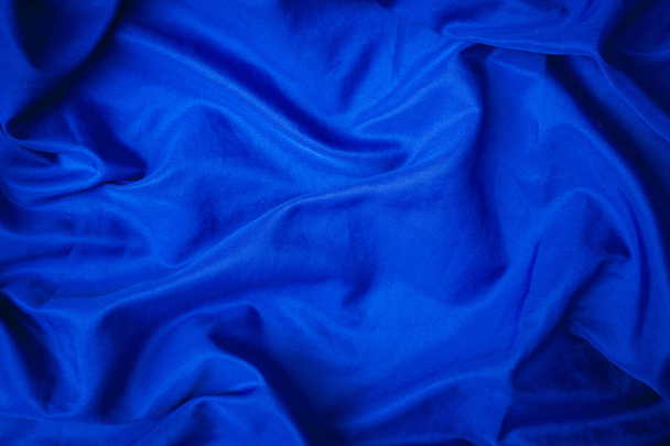 Soft velvet piece of blue fabric - Foto, imagen