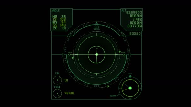 4 k radarowego Gps sygnał tech tęcza wystawa, nauka science-fiction danych komputera nawigacji - Materiał filmowy, wideo