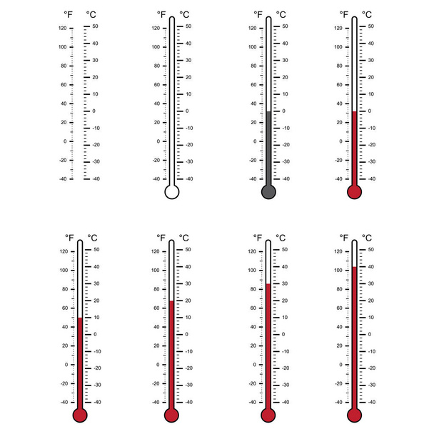 blank of thermometers and different levels vector - Vector, Image
