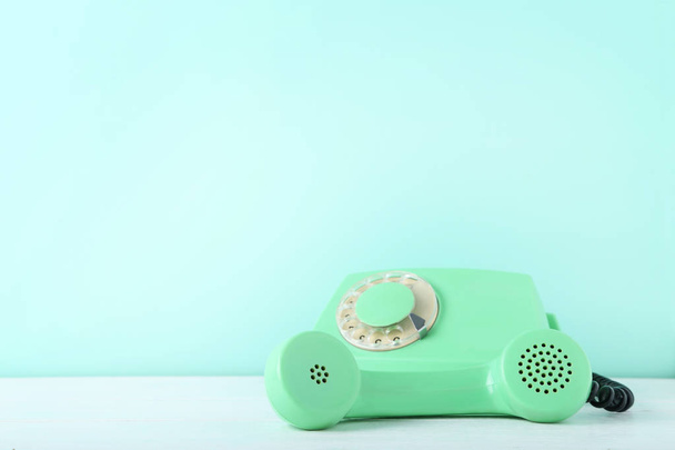 Green retro telephone - Photo, Image