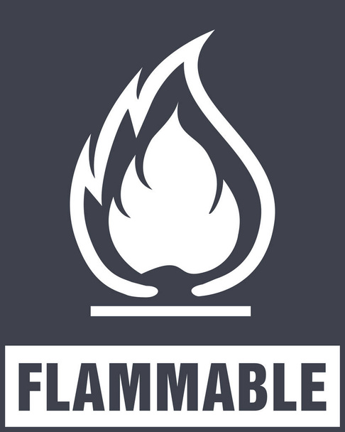 Flammable Symbol. Fire Icon. Packaging Symbol for Delivery of Ca - Vector, Image