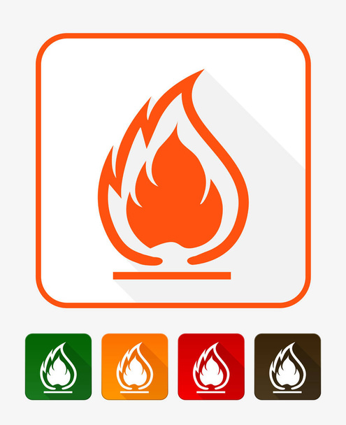 Gyúlékony szimbólum. Tűz ikonra. Csomagolás szimbólum kézbesítési CA - Vektor, kép