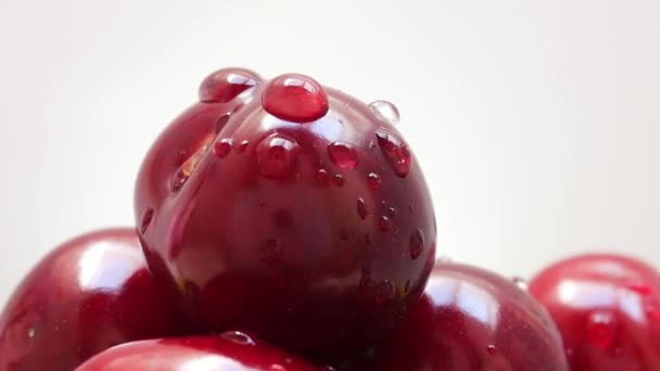Juicy Cherries With Waterdrop Rotate - Footage, Video