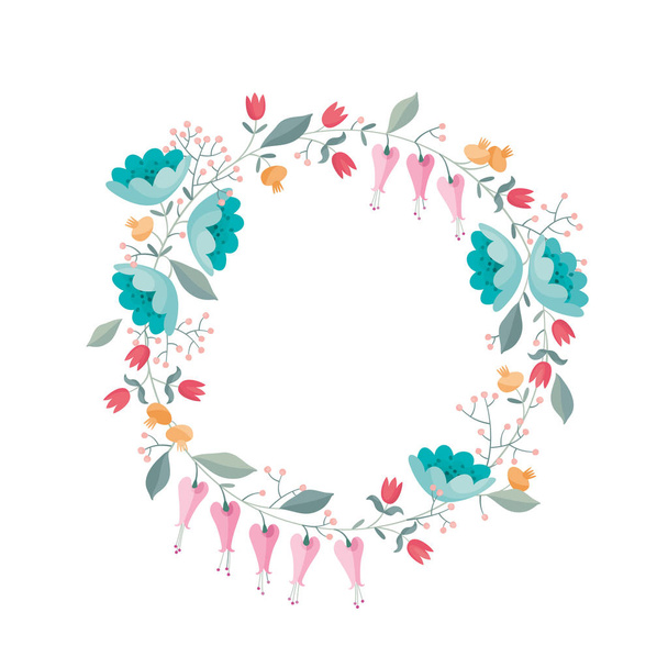 Wreath of flowers vector composition - Vector, Image