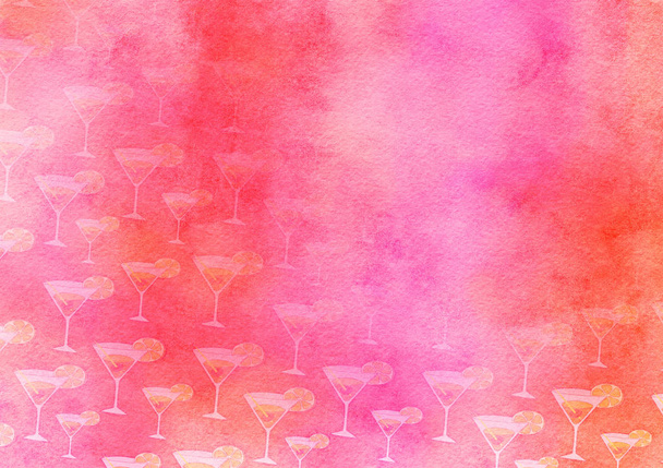 Cocktail de fruits Aquarelle Papier de fête
 - Photo, image