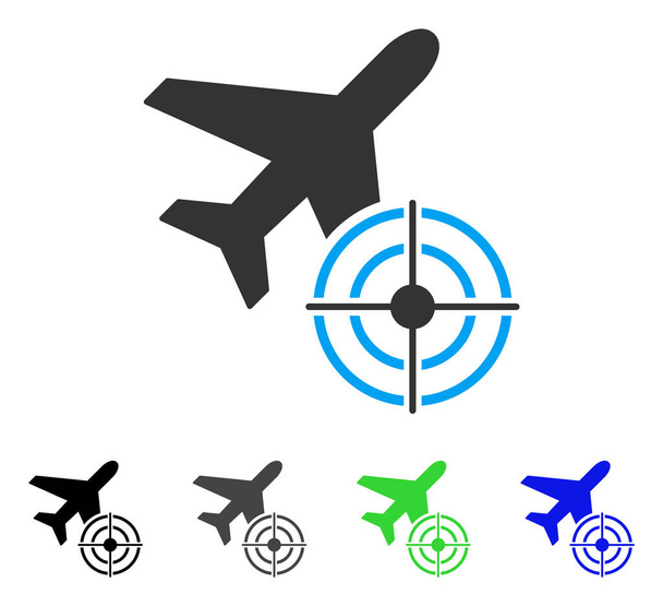 Platte doelpictogram luchtvaart - Vector, afbeelding