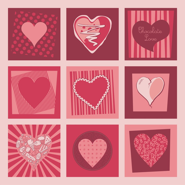 San Valentín corazones conjunto
 - Vector, imagen
