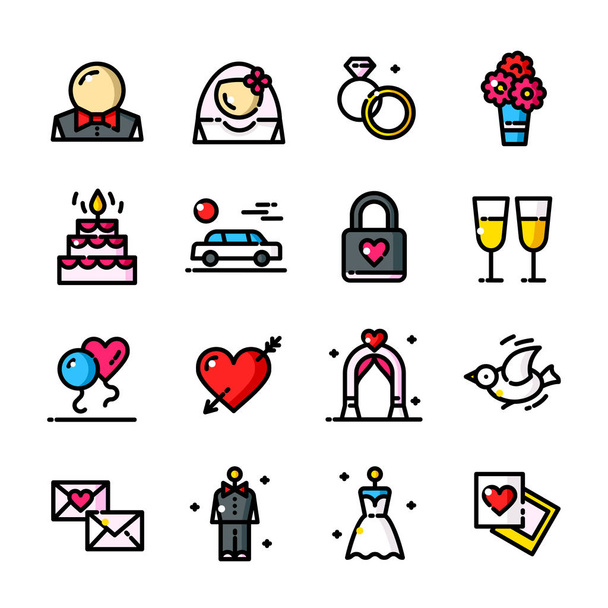Set di icone del giorno del matrimonio
 - Vettoriali, immagini