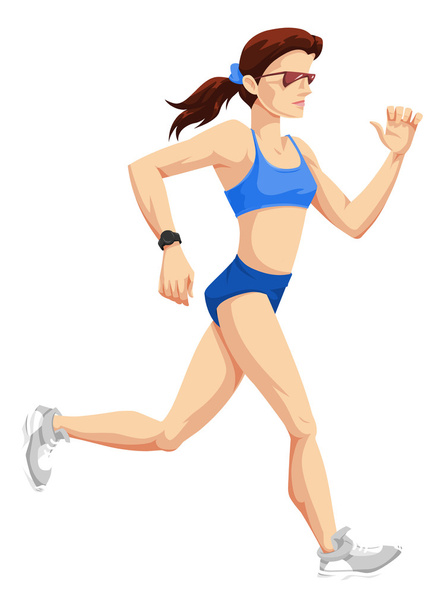Nő, futás, színes illusztráció - Vektor, kép