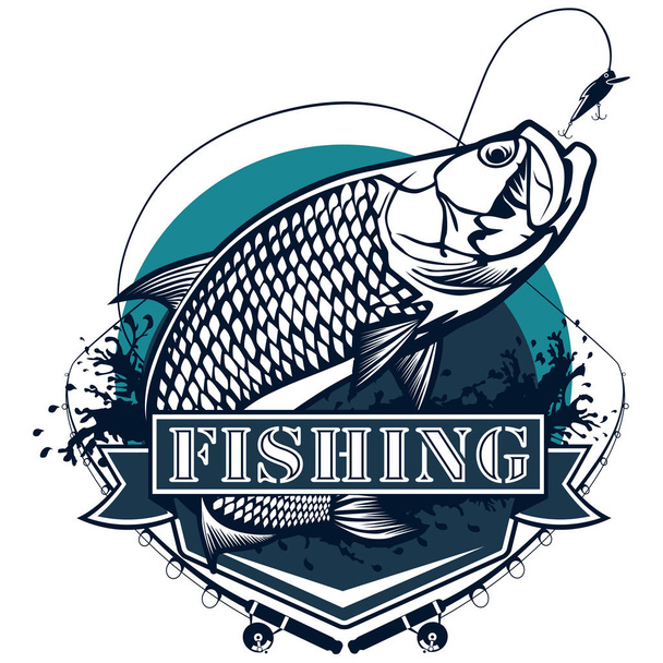 Tarpon halászati logó - Vektor, kép
