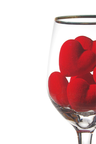 Hearts in a Wine Glass - Фото, зображення