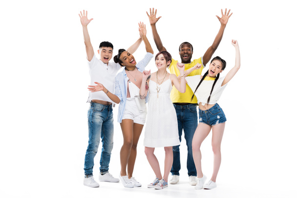happy young multiethnic people - Фото, изображение