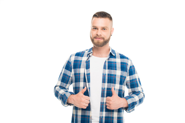 Bearded man with thumbs up - Photo, Image