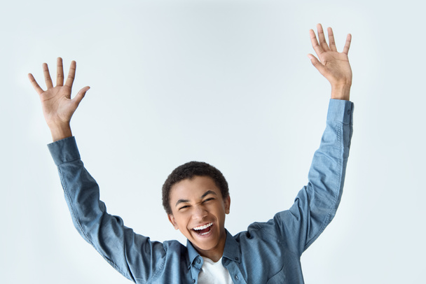 african american teenager with outstretched arms - Photo, Image