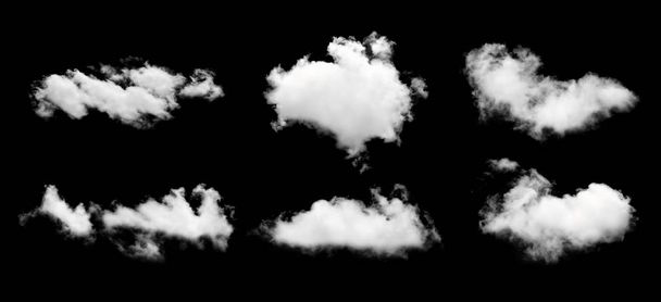 nuage blanc isolé sur fond noir
 - Photo, image
