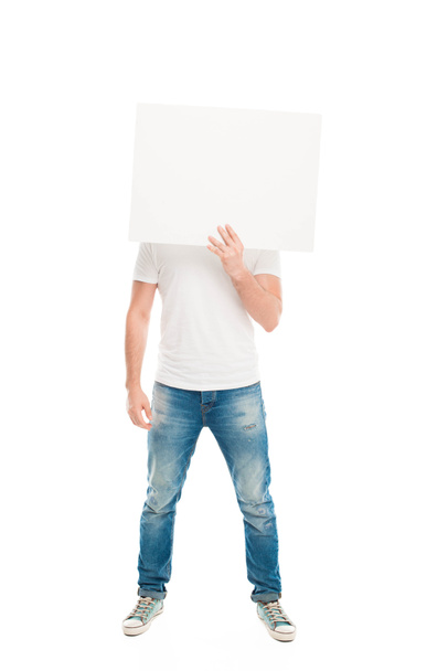 Handsome man with blank banner - Photo, Image