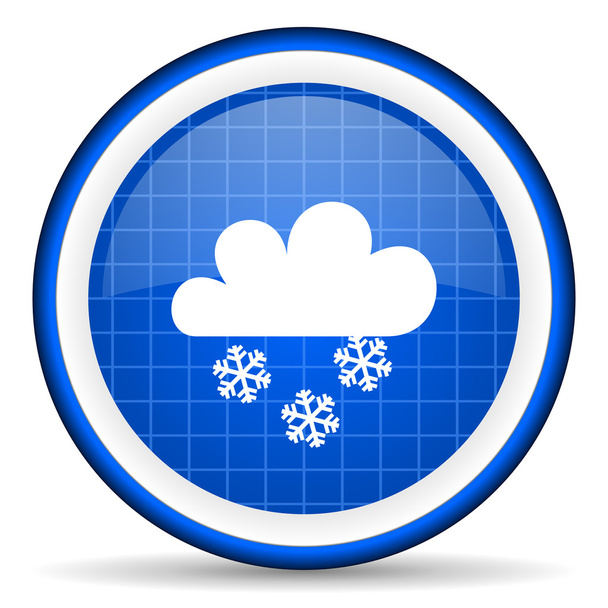 weather blue glossy icon on white background - 写真・画像