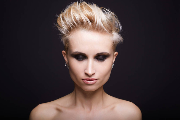 beautiful blond woman with short hair - Фото, зображення