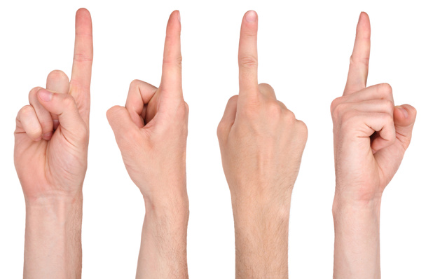 Палец указывает с четырех разных углов
 - Фото, изображение