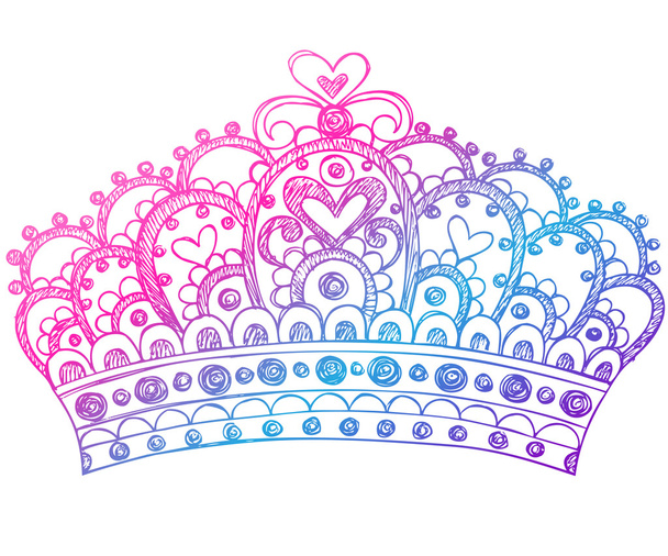 yarım yamalak royalty çizilmiş Prenses tacı - Vektör, Görsel