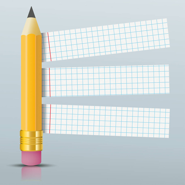 Crayon avec autocollants papier à carreaux
 - Vecteur, image