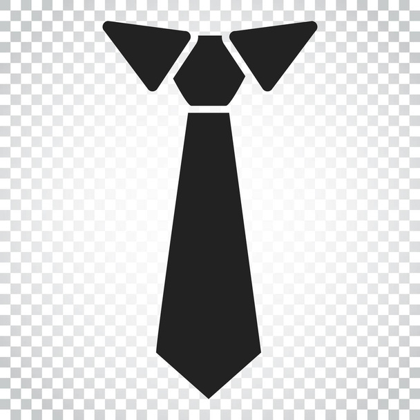 Krawat płaskie ikona. Ilustracja wektorowa krawat. Conc prosty biznes - Wektor, obraz