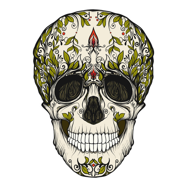 Sugar skull. The traditional symbol of the Day of the Dead. Stoc - Vector, Imagen