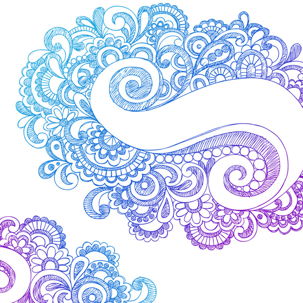 χέρι διελκυνθεί αφηρημένη paisley σχηματικό doodles - Διάνυσμα, εικόνα