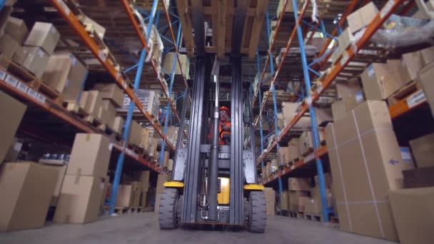 man deliver parcels in warehouse - Footage, Video