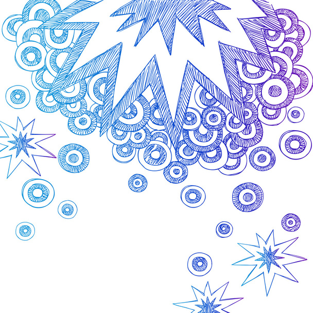χέρι διελκυνθεί αφηρημένη σχηματικό σημειωματάριο doodle έκρηξη αστεριού και ημικύκλια - Διάνυσμα, εικόνα