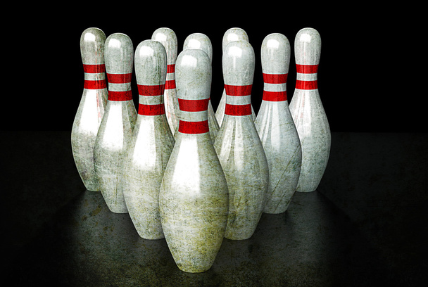 bowling pinnen - Foto, afbeelding